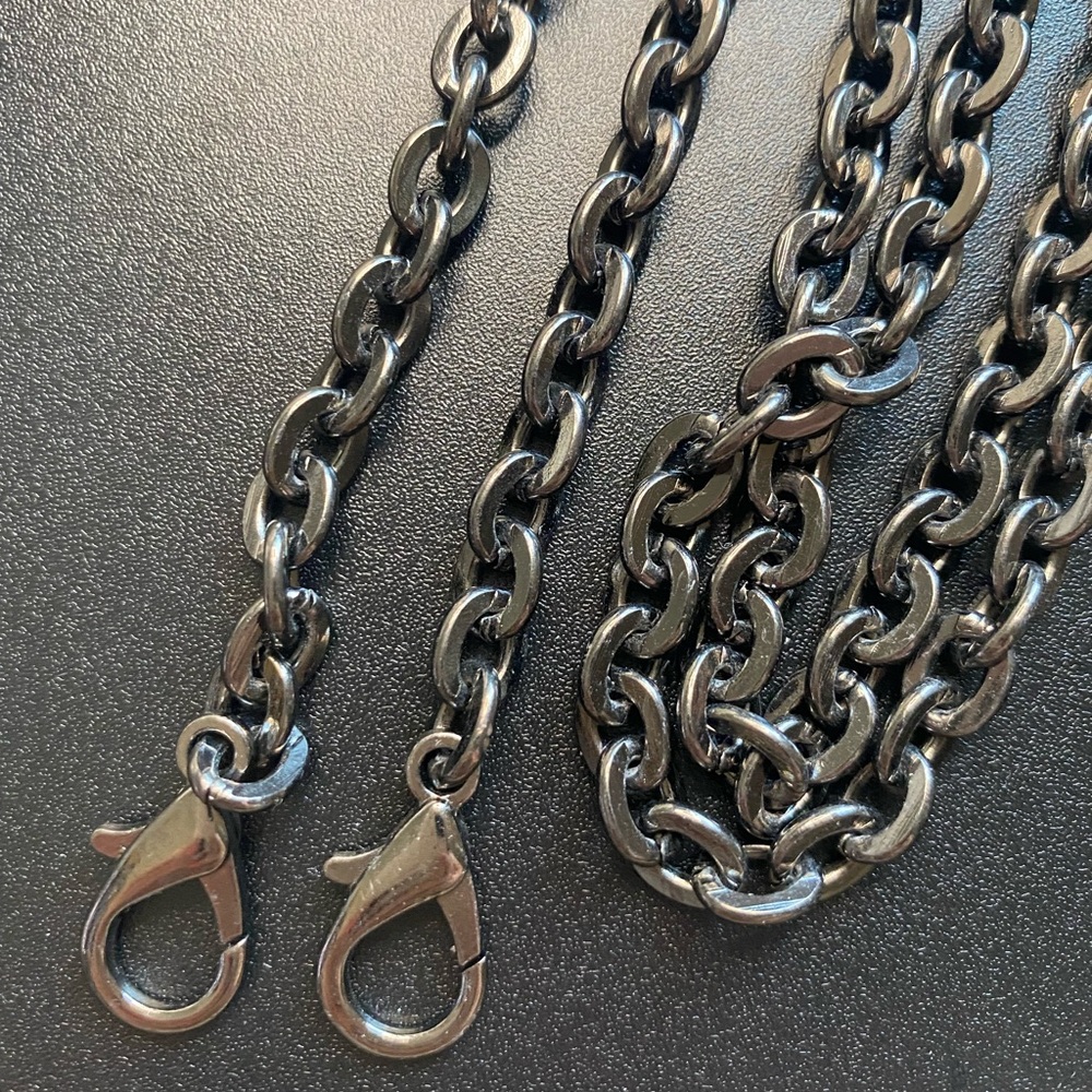 crossbody metal Chain Replacement strap gunmetal 46”